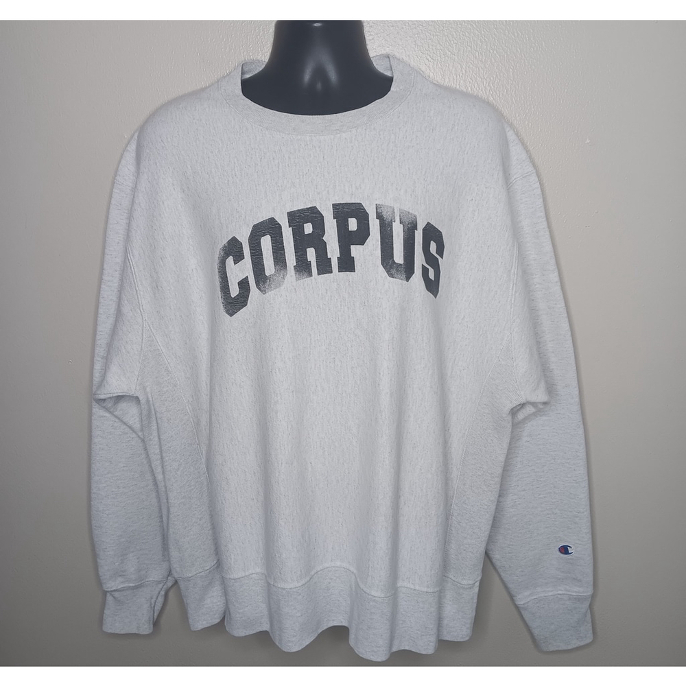 Champion Reverse Weave Corpus Christi Adult XL Sweatshirt Gray Y2K Relax Hvwt